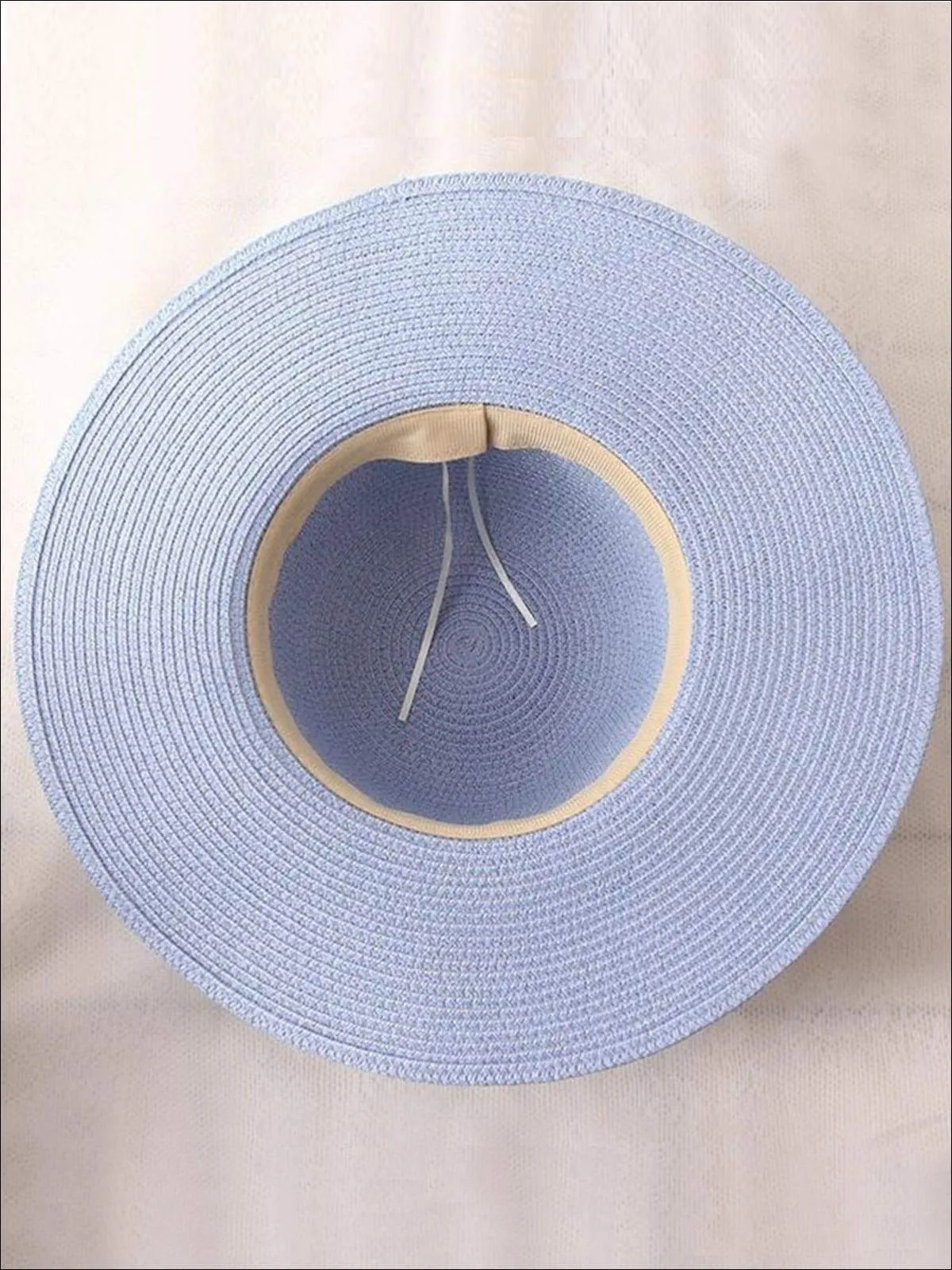 Women's Wide Brim Straw Hat with Flower Sash