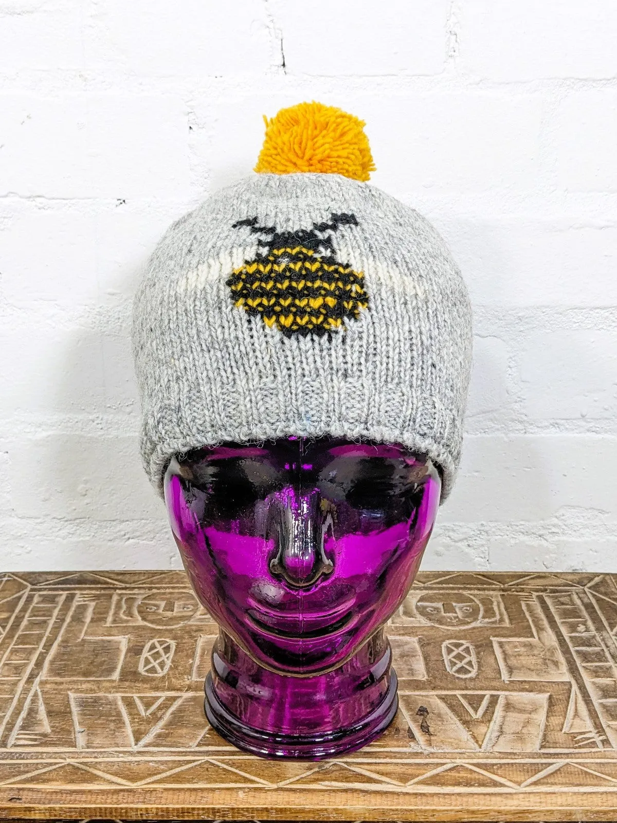 Wool Bee Bobble Hat