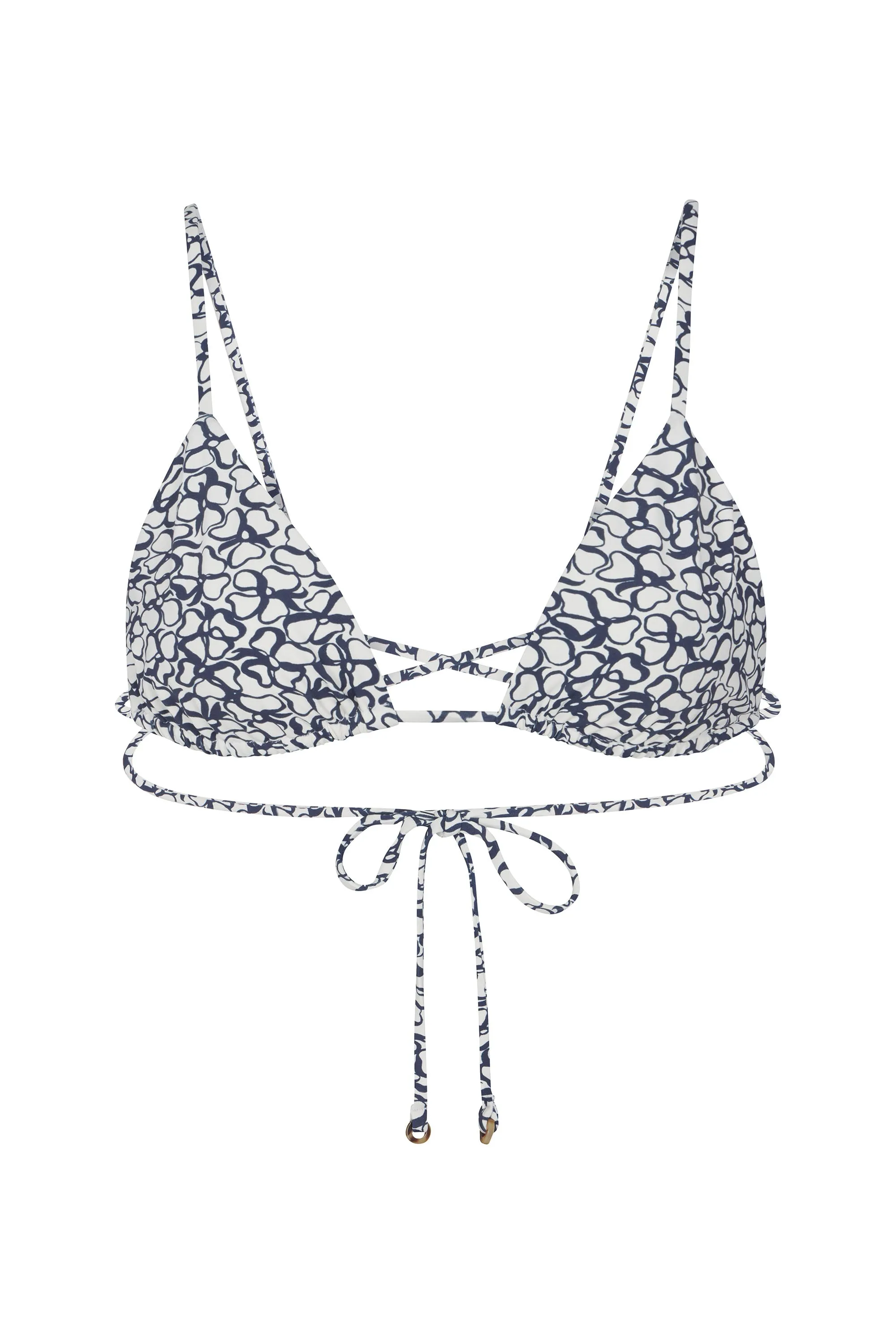 Wrap Triangle Bikini Top In Floral Infinity Print