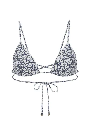 Wrap Triangle Bikini Top In Floral Infinity Print