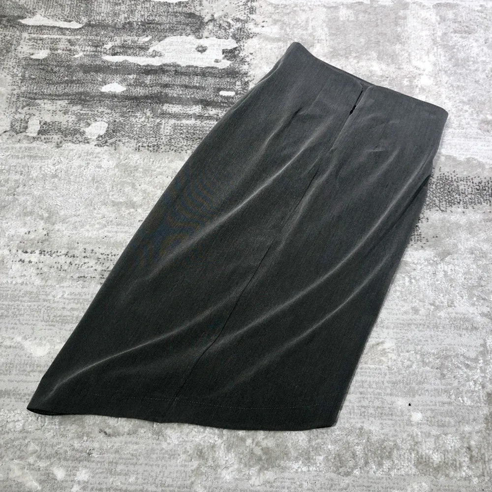 Wrapped Pleated Asymmetrical Split skirt
