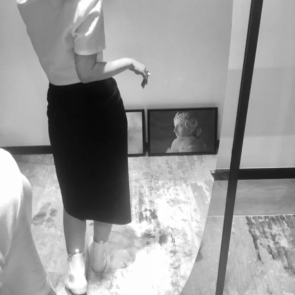 Wrapped Pleated Asymmetrical Split skirt