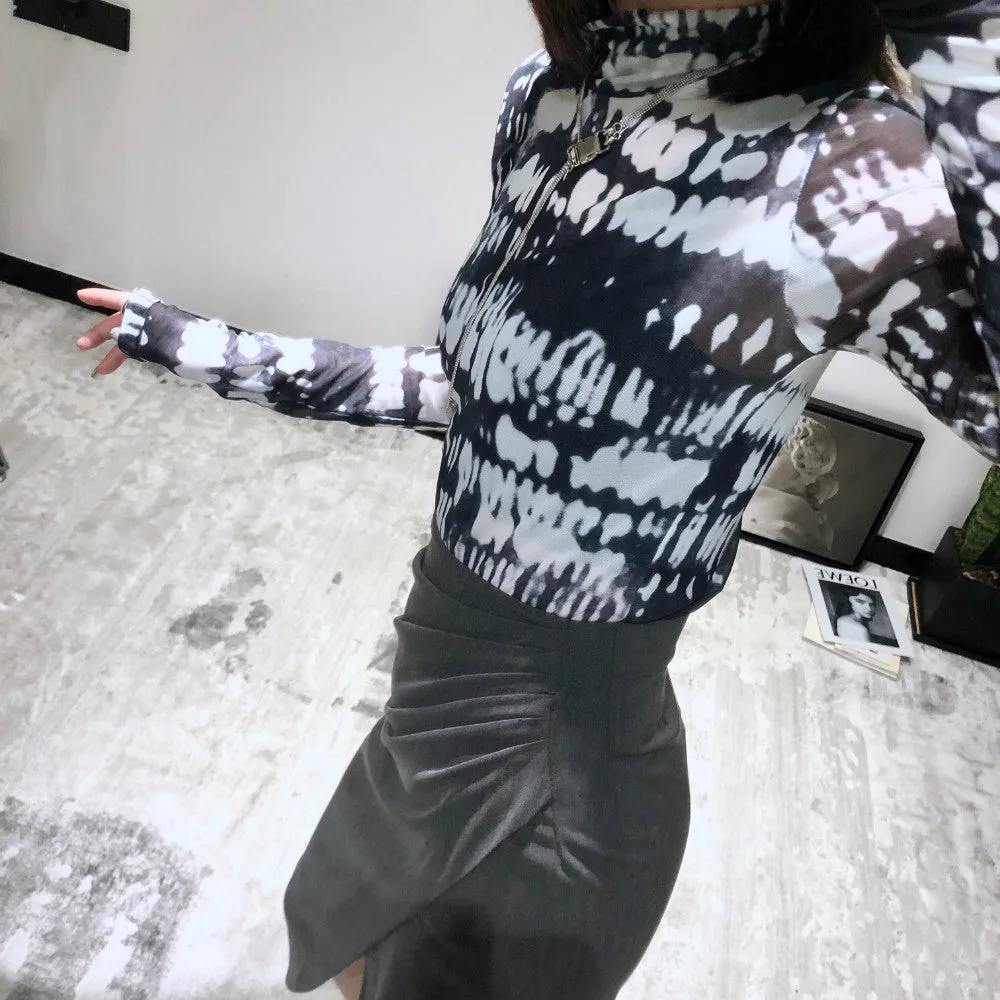 Wrapped Pleated Asymmetrical Split skirt