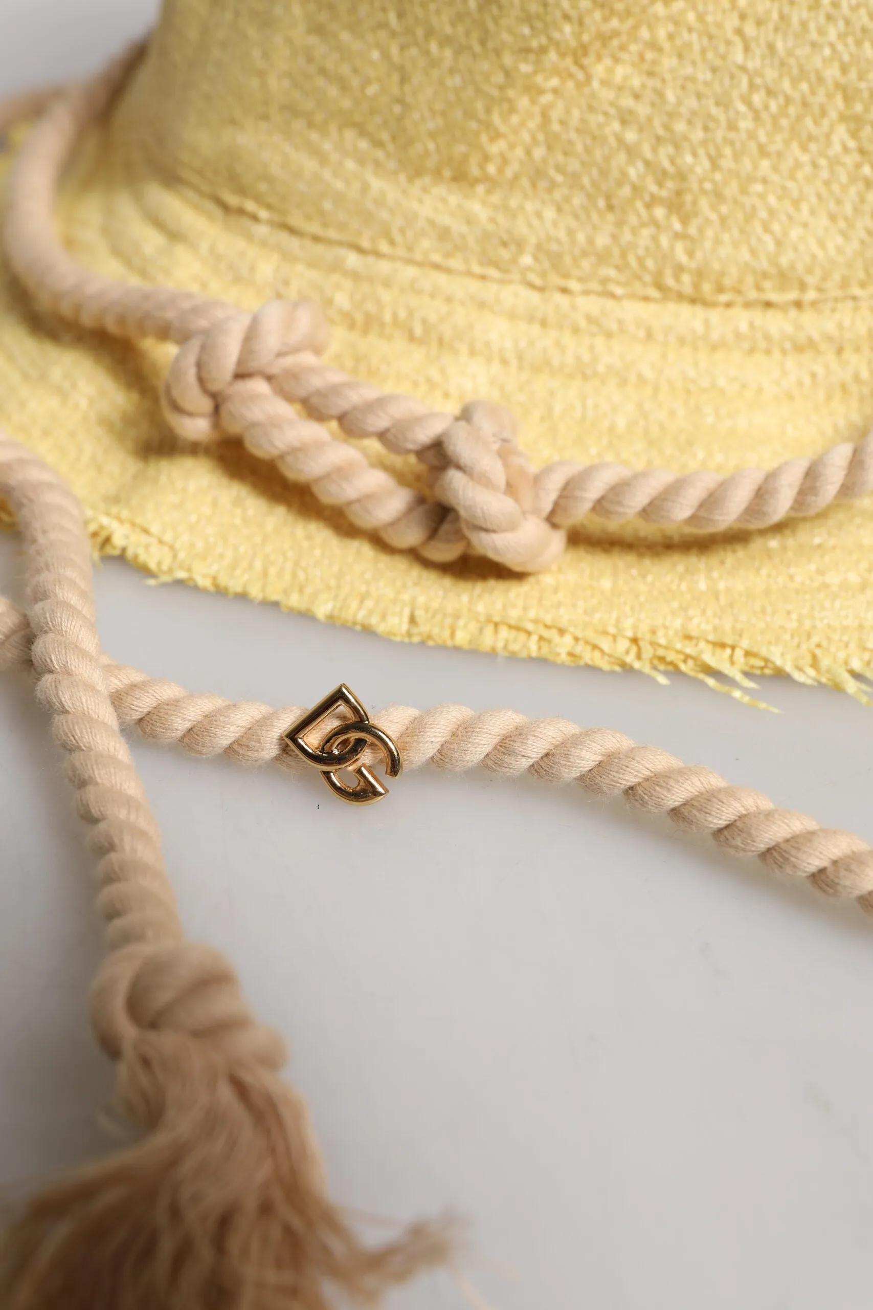 Yellow Cotton Wide Brim Bucket